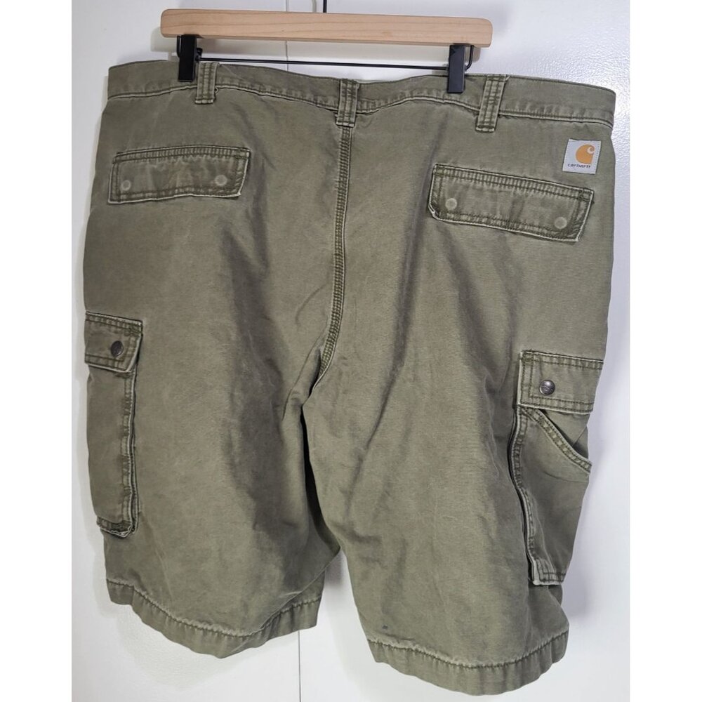 Carhartt Men's Relaxed Fit Cargo Work Shorts olive green canvas SZ 44 - Picture 2 of 9